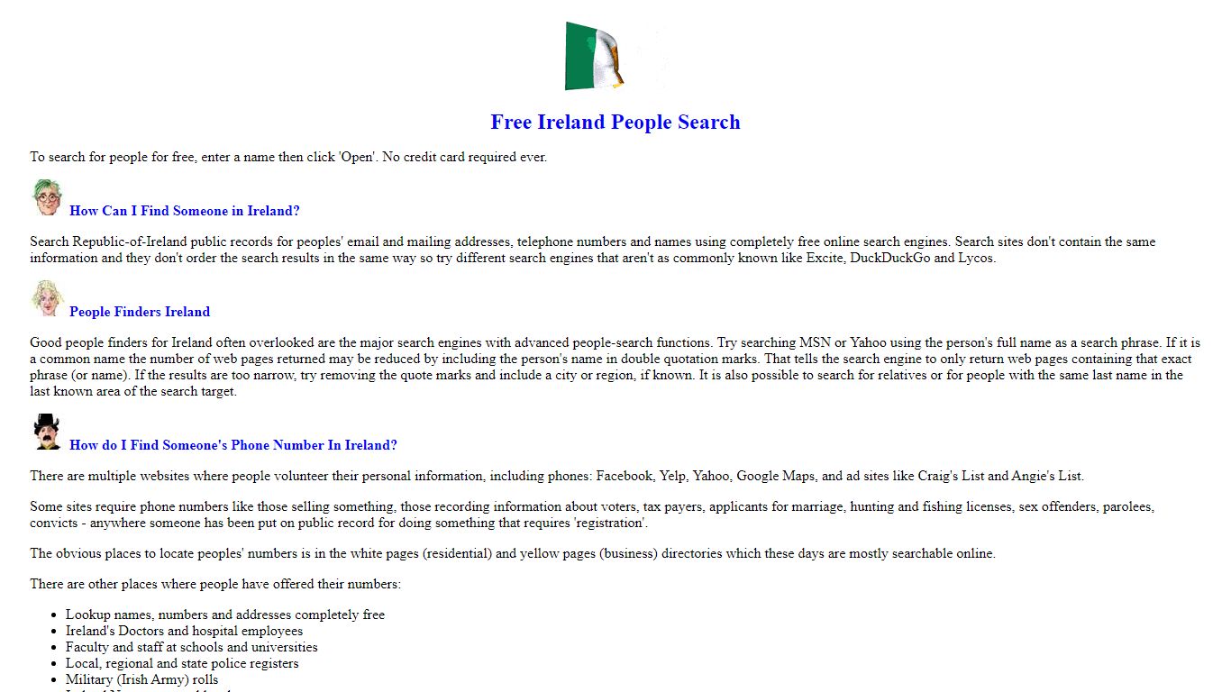 2021 Ideas for No Fee People Search of Ireland 100% Free IE